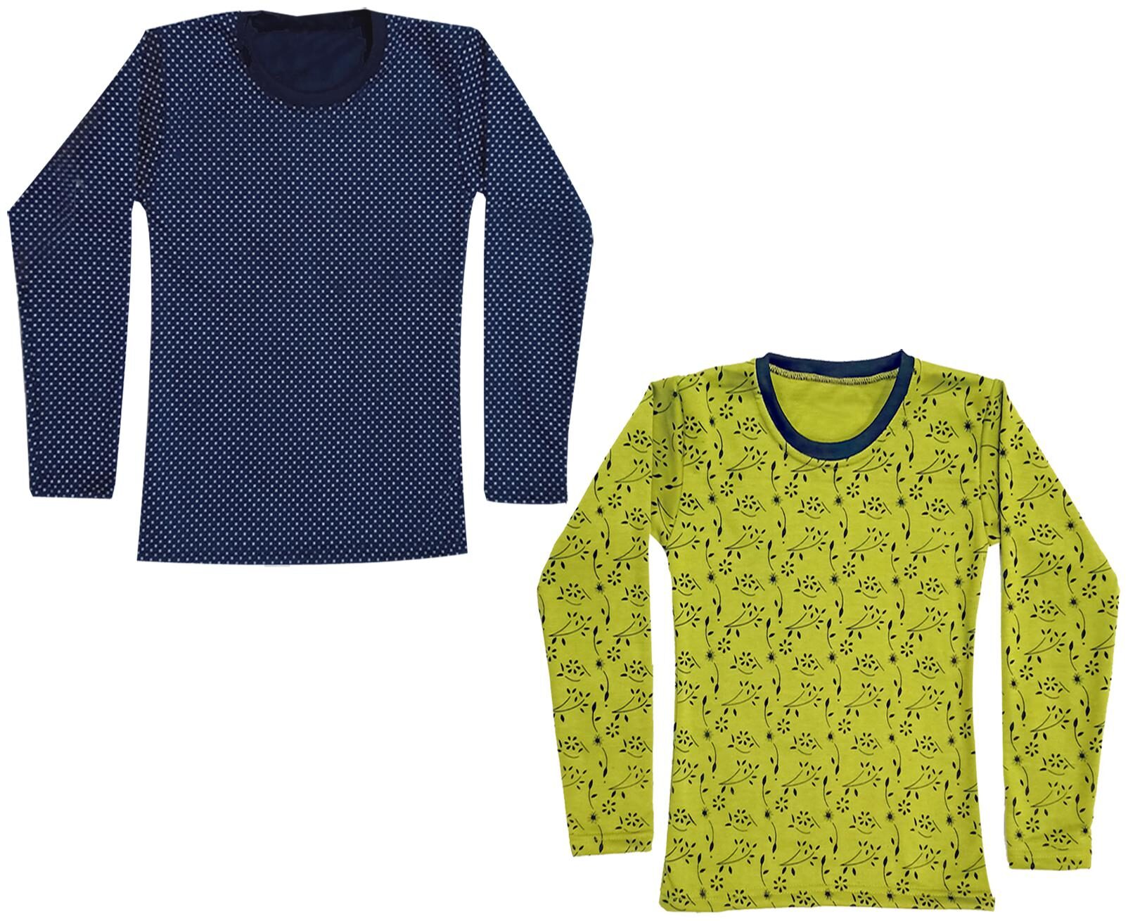 

Kavya Girl Wool Printed T shirt - Blue Yellow