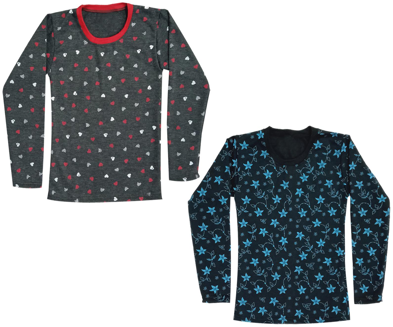 

Kavya Girl Wool Printed T shirt - Black Green