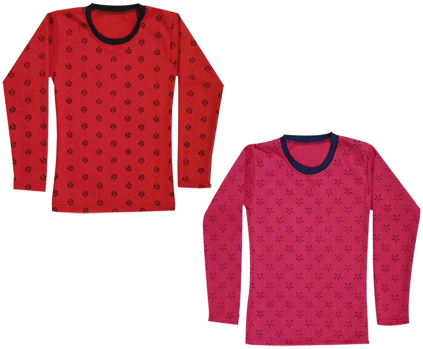 

Kavya Girl Wool Printed T shirt - Red Maroon