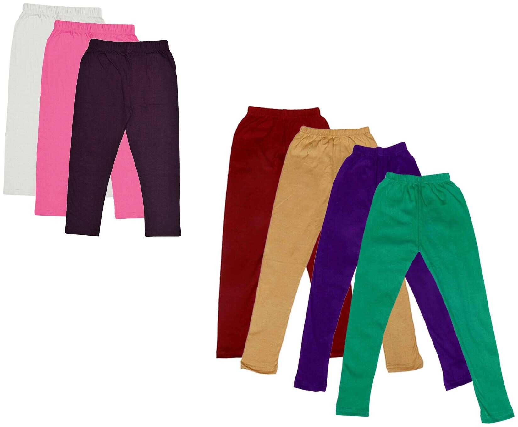 

Kavya Girl Cotton Solid Capri - Multi