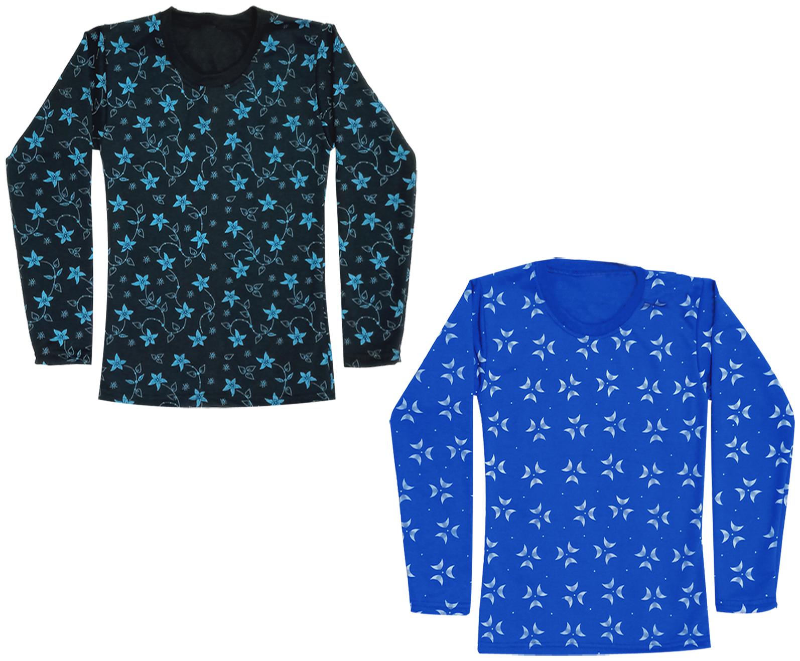 

Kavya Girl Wool Printed T shirt - Blue Green