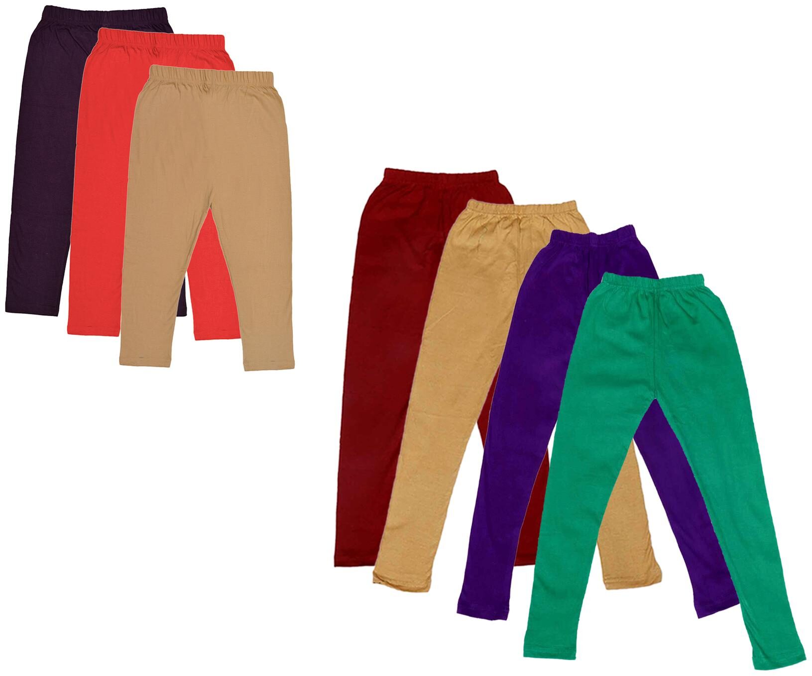 

Kavya Girl Cotton Solid Capri - Multi