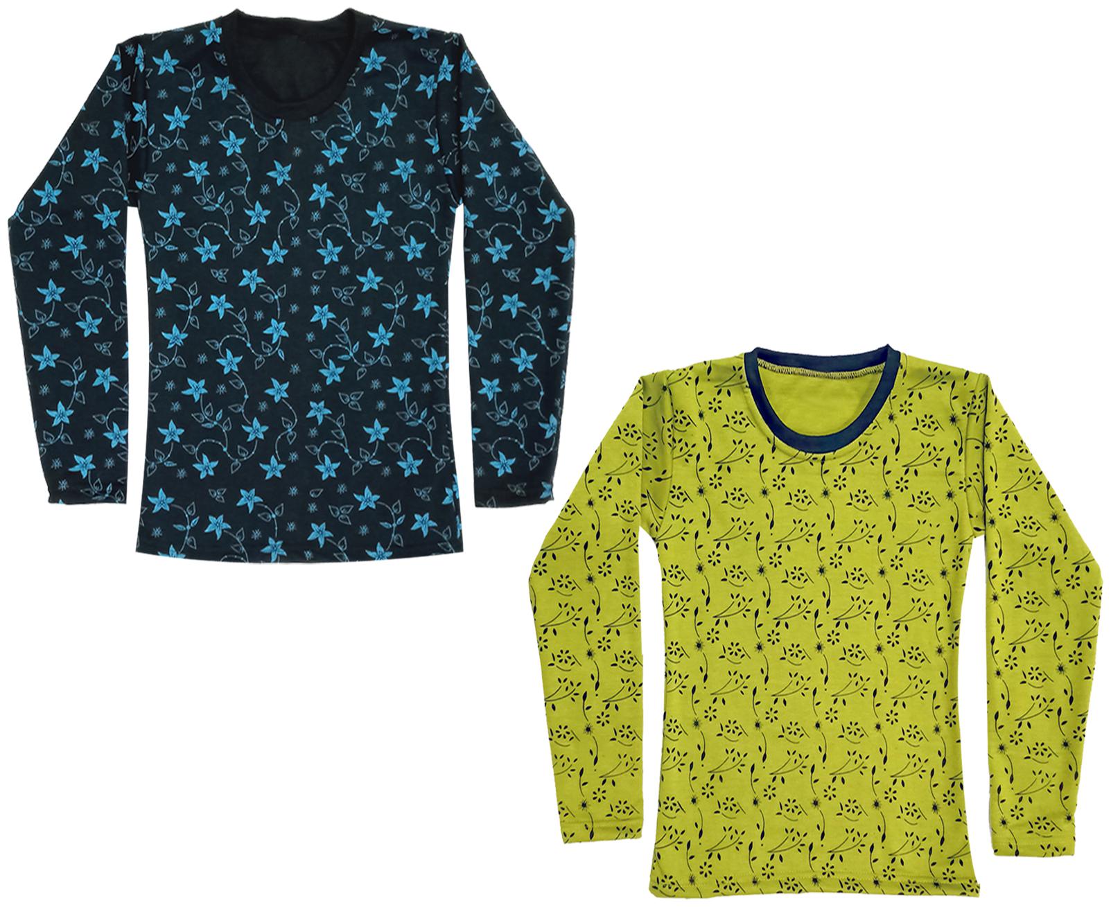 

Kavya Girl Wool Printed T shirt - Green Yellow