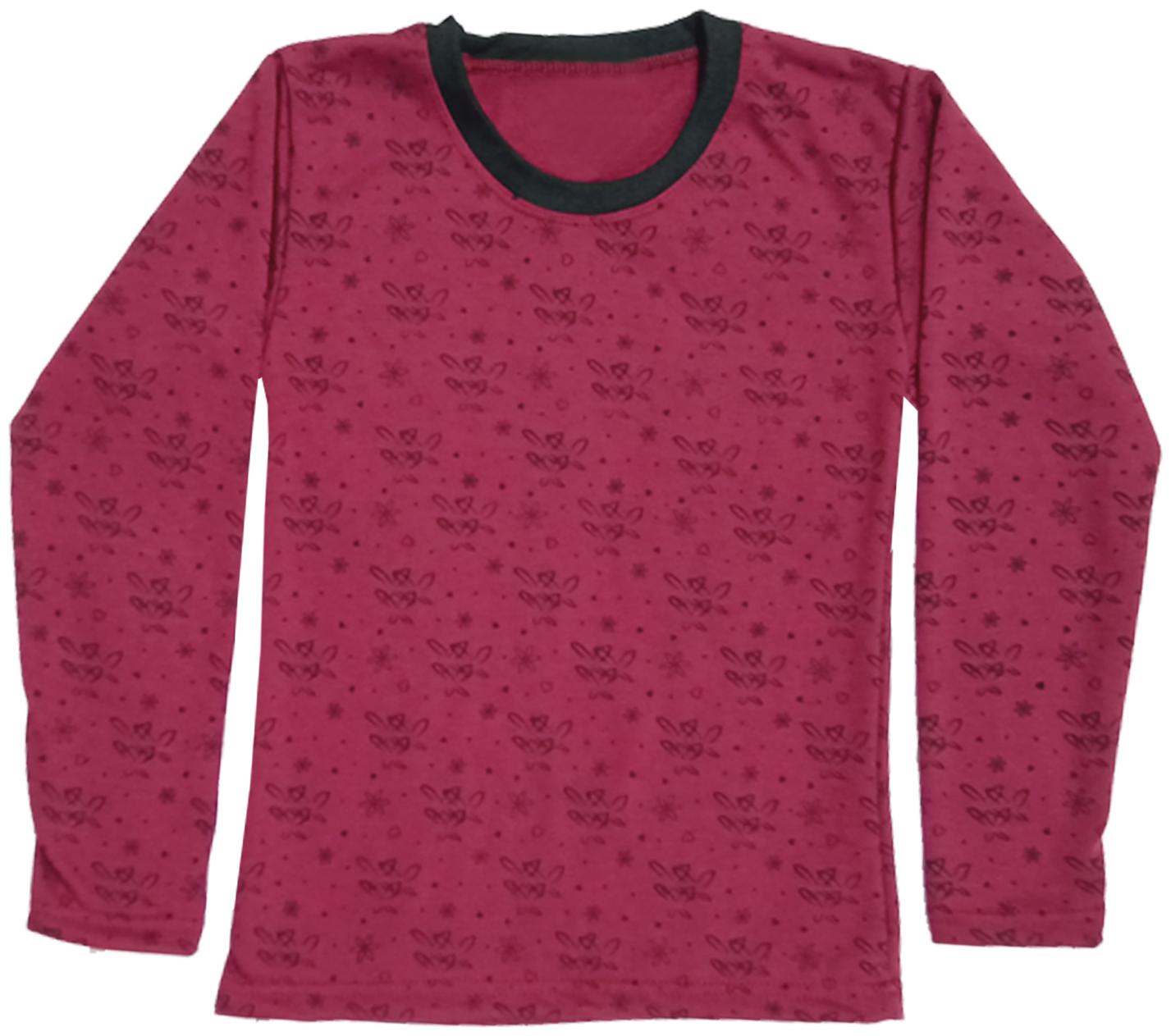 

Kavya Girl Wool Printed T shirt - Maroon