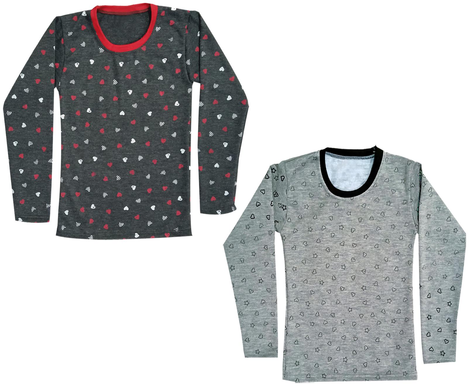 

Kavya Girl Wool Printed T shirt - Black Grey