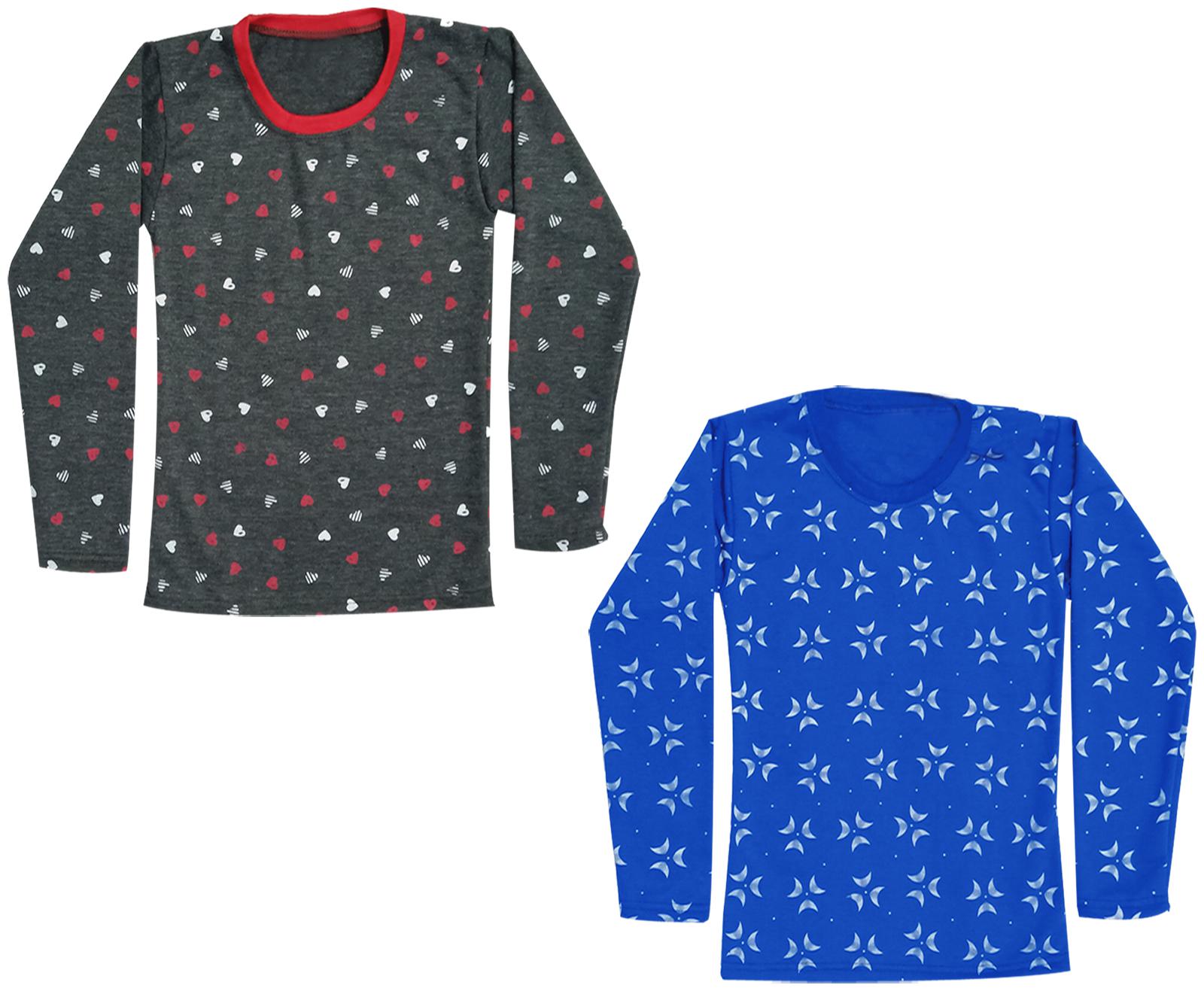 

Kavya Girl Wool Printed T shirt - Black Blue