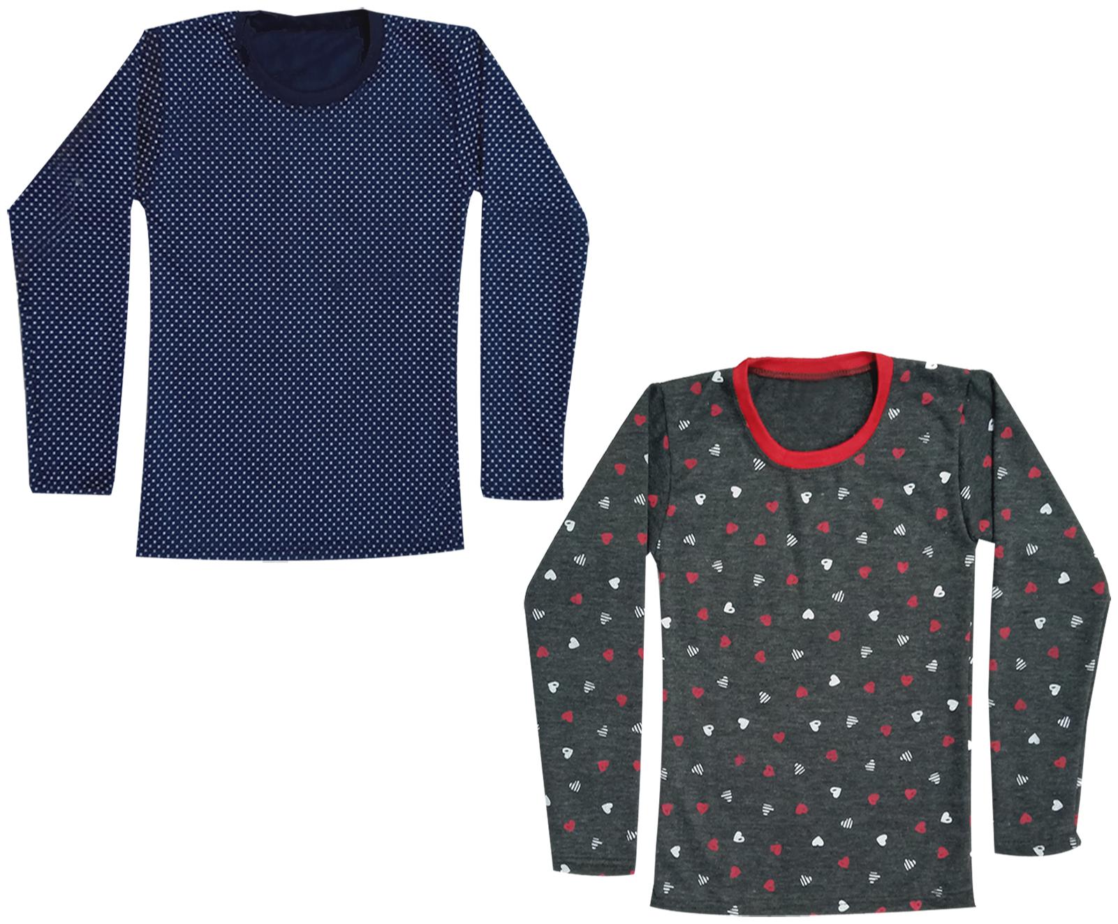 

Kavya Girl Wool Printed T shirt - Red Blue