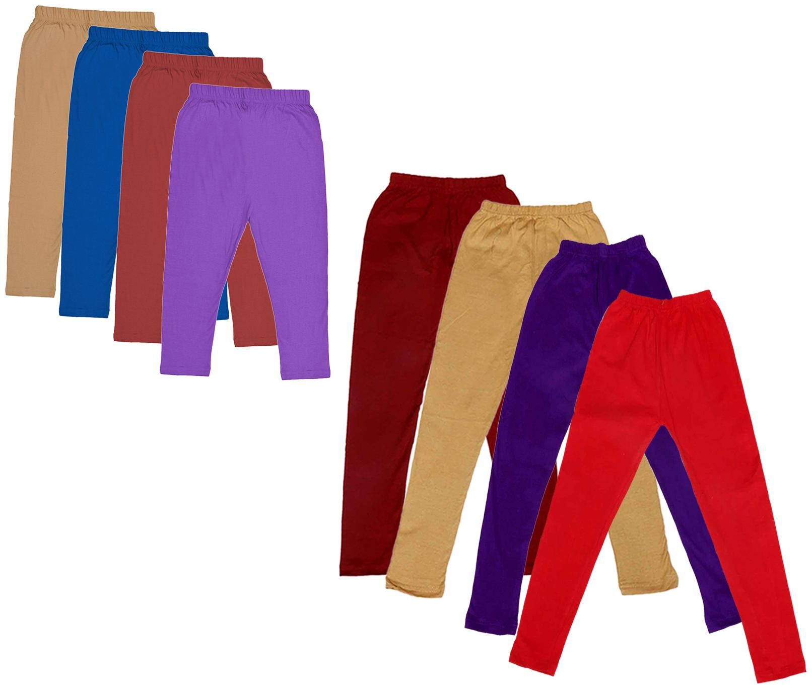 

Kavya Girl Cotton Solid Capri - Multi
