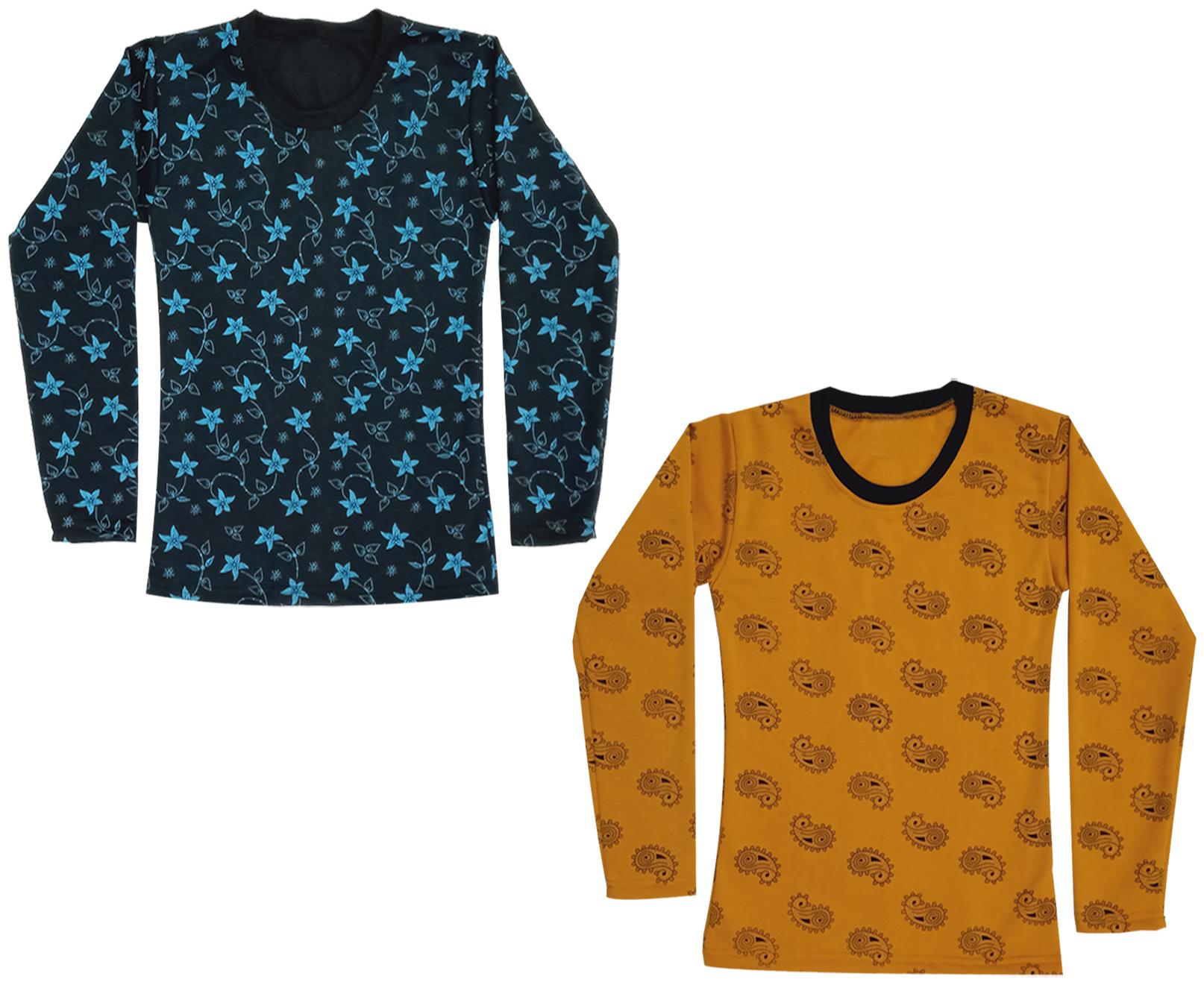 

Kavya Girl Wool Printed T shirt - Green Yellow