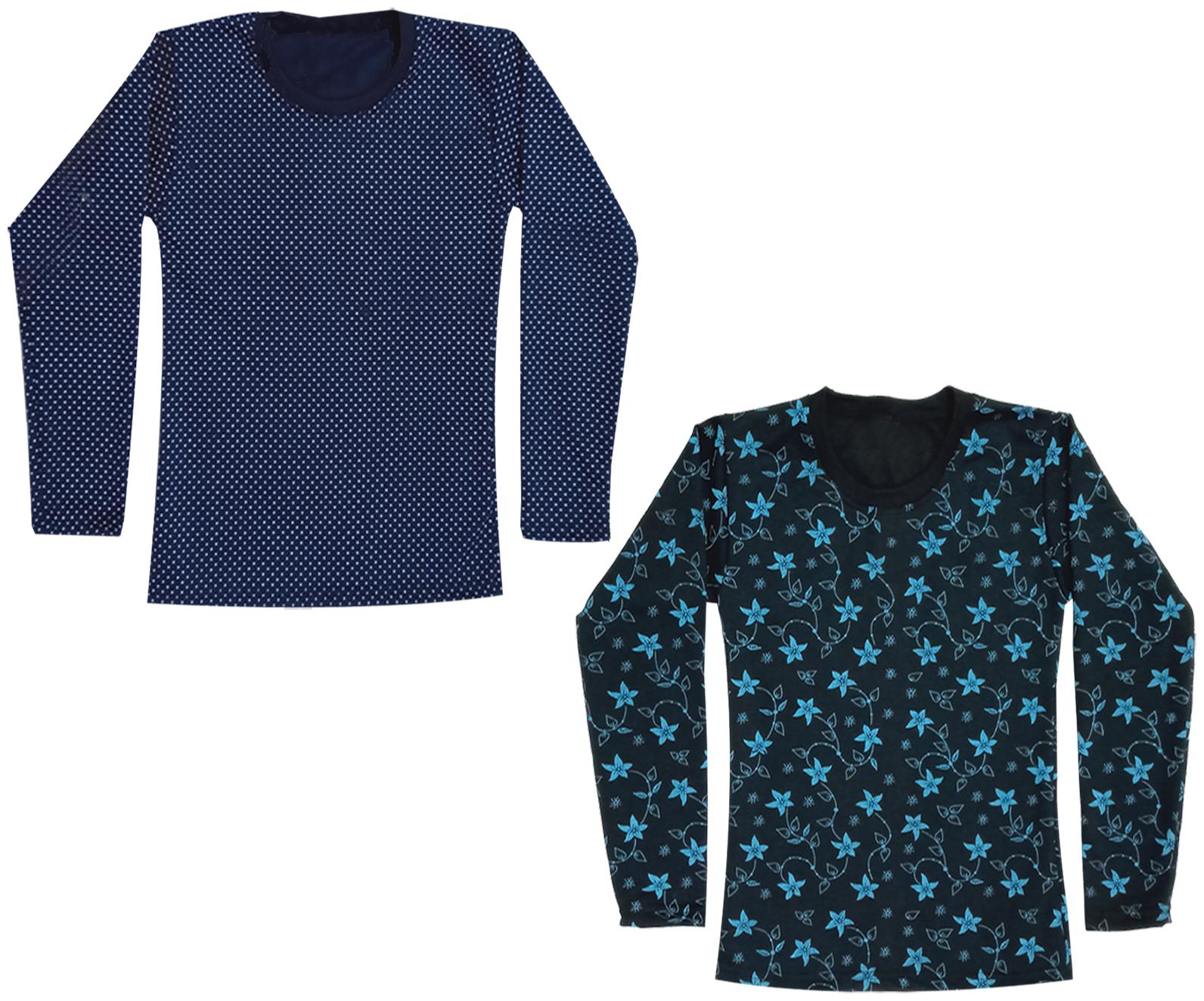 

Kavya Girl Wool Printed T shirt - Blue Green