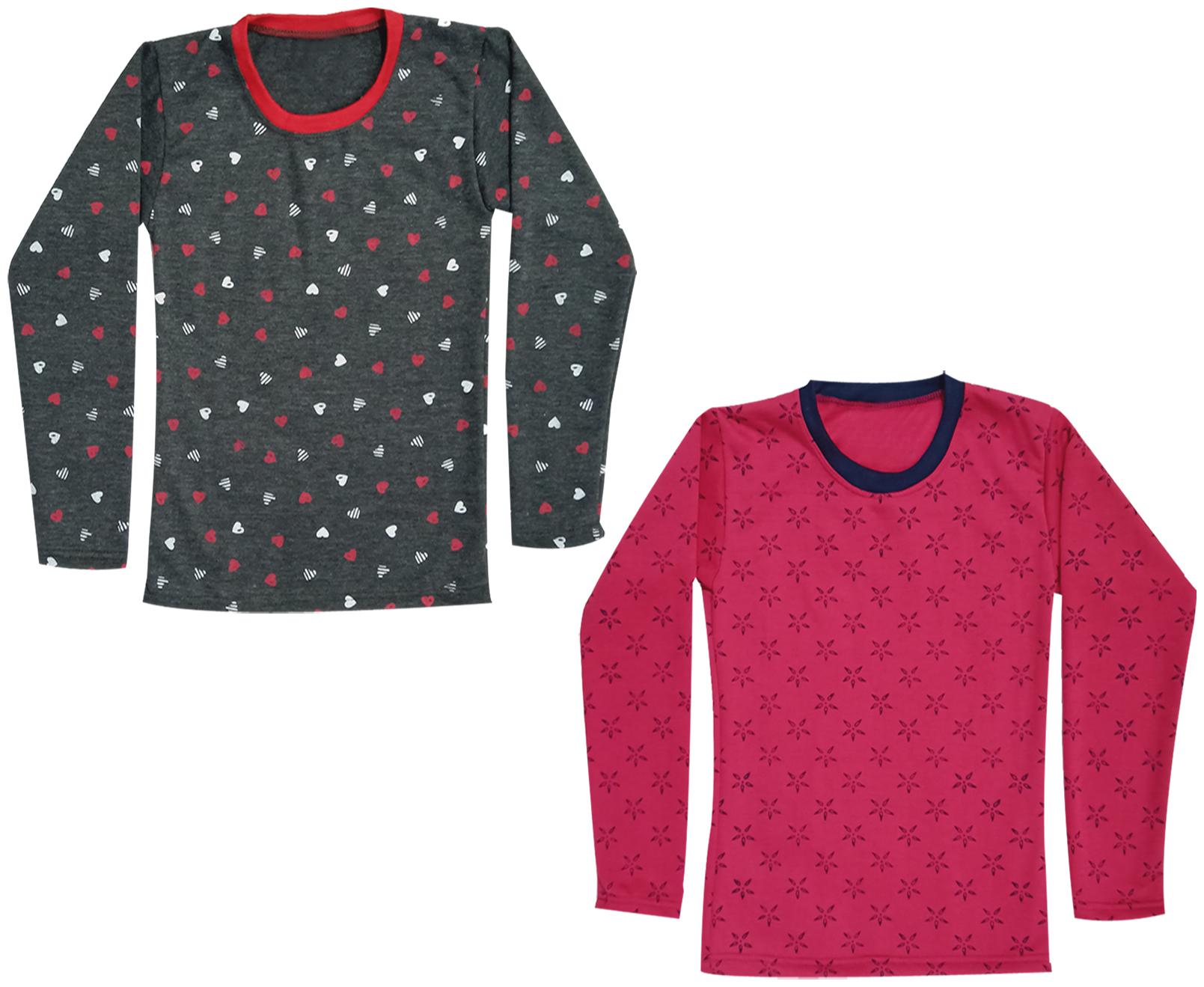 

Kavya Girl Wool Printed T shirt - Black Maroon