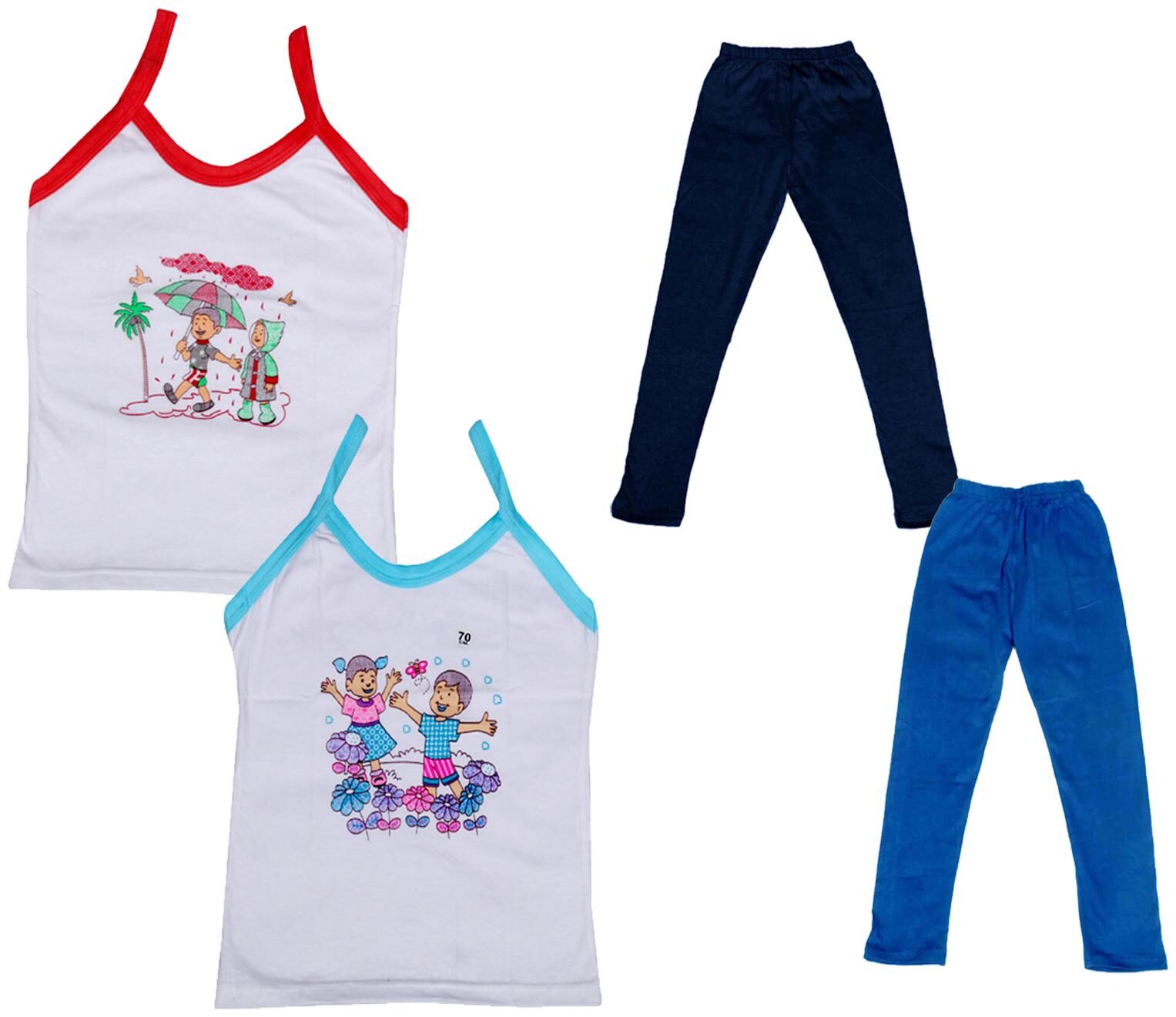 

Kavya Girl Cotton Top Bottom Set - Multi