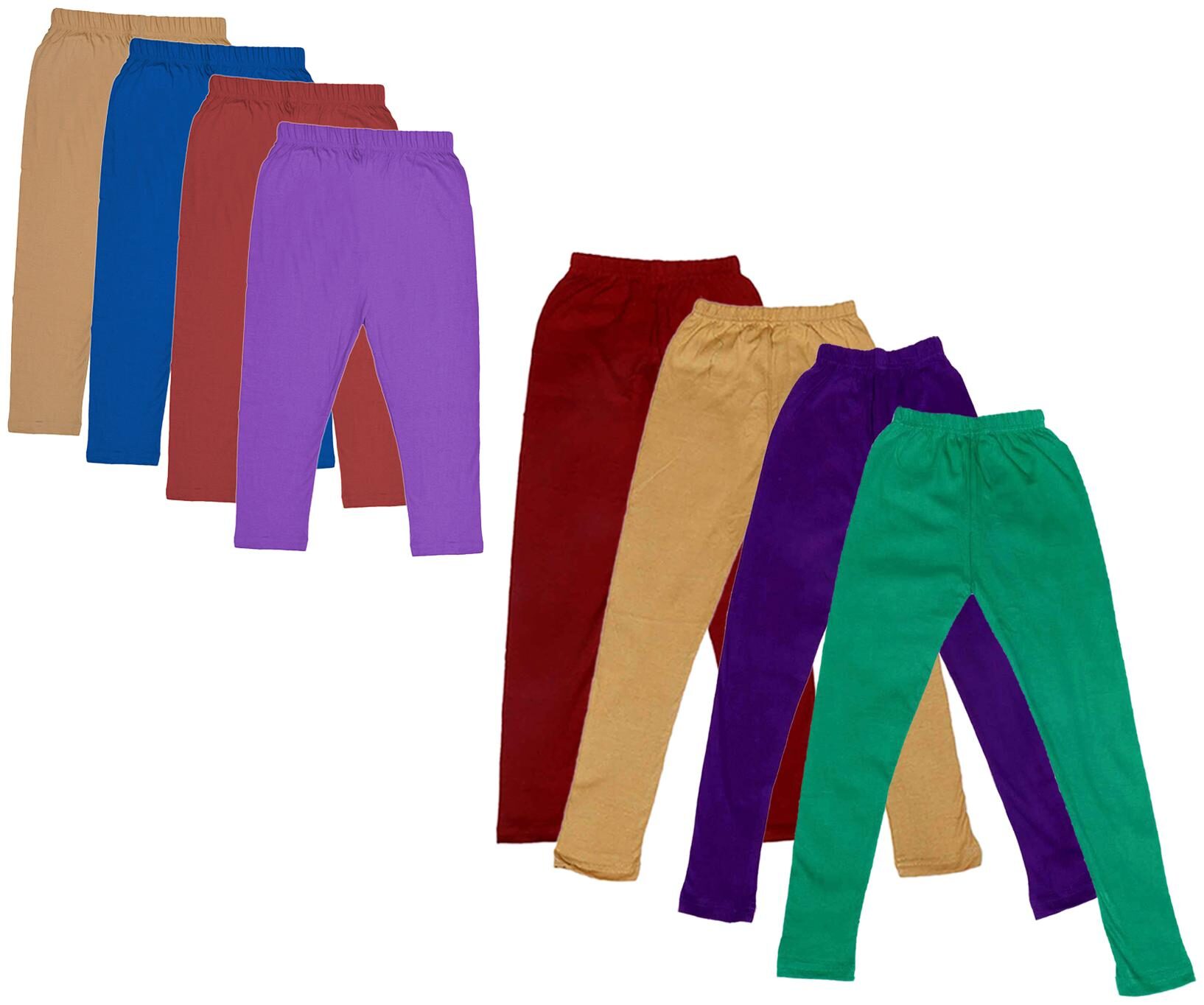 

Kavya Girl Cotton Solid Capri - Multi