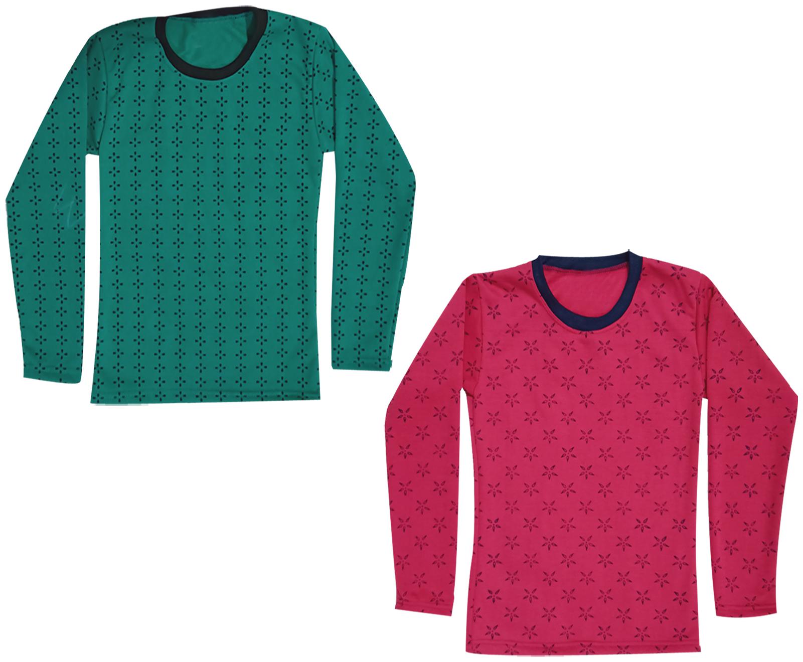 

Kavya Girl Wool Printed T shirt - Maroon Green