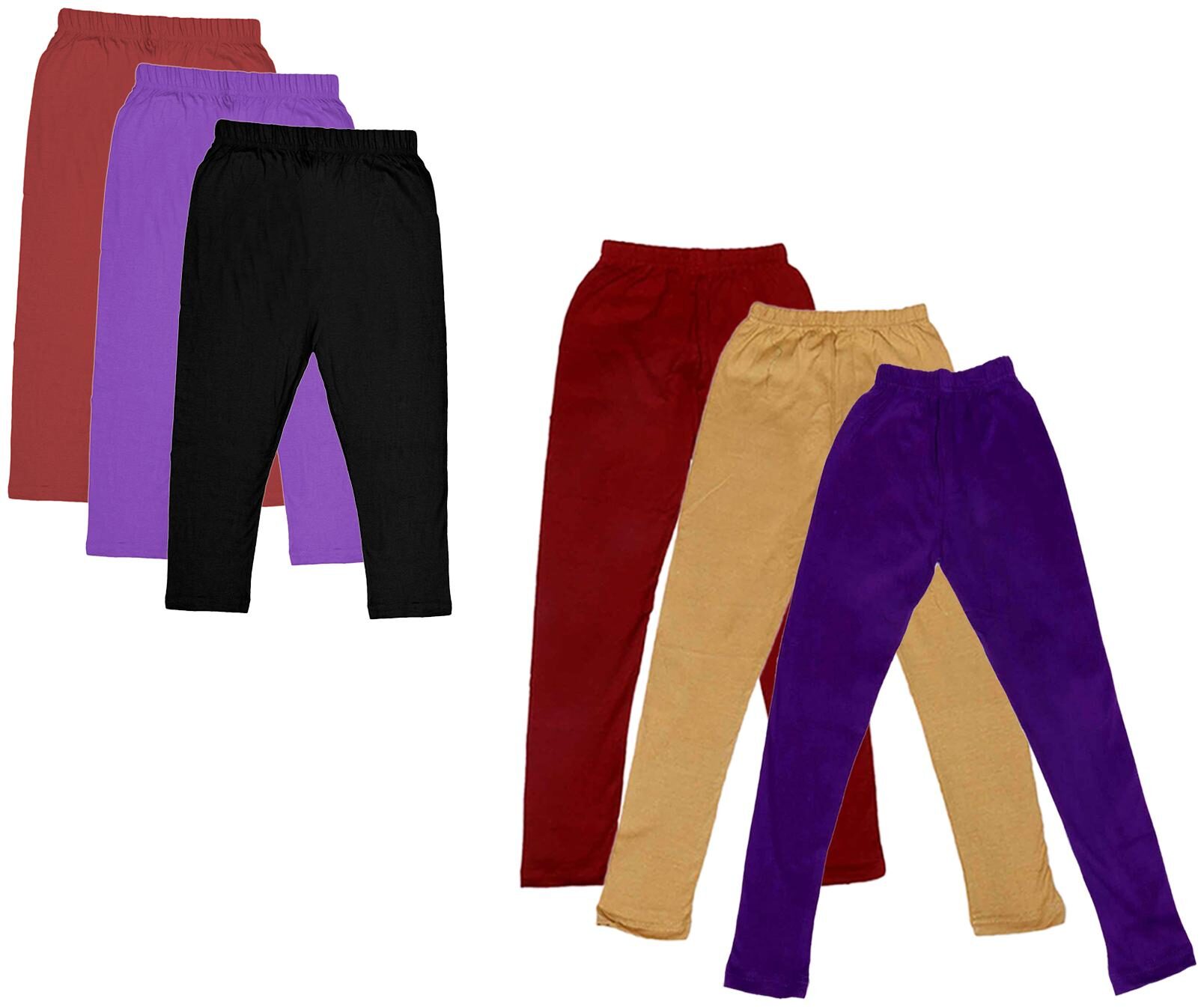 

Kavya Girl Cotton Solid Capri - Multi