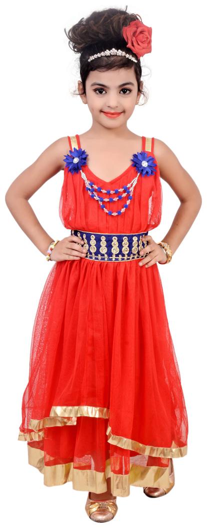 

KBKIDSWEAR Girl s Solid Design V-Neck Dress (7 - 8 Years)