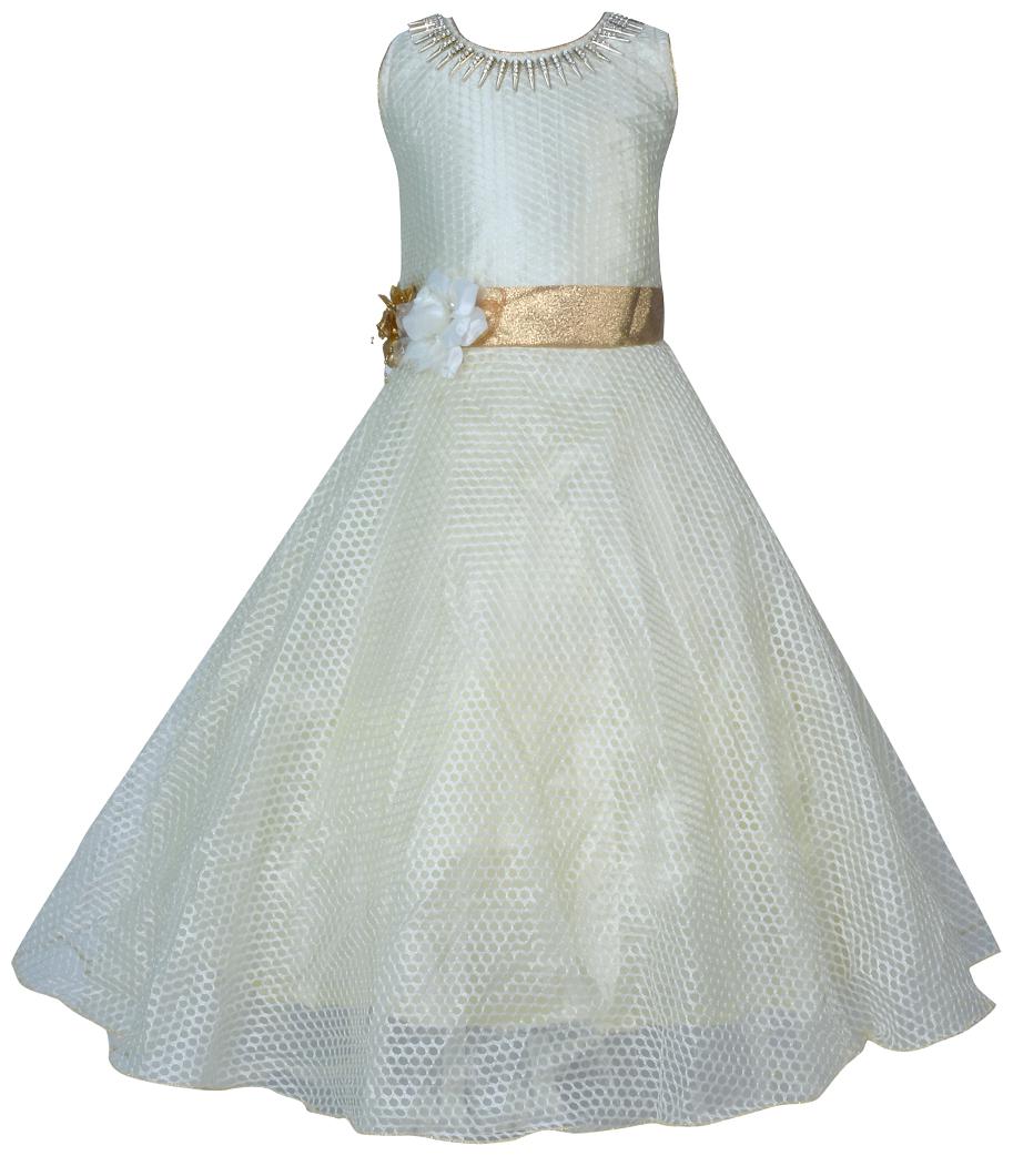 

KBKIDSWEAR Girl s Self Design Party Wear Premium Net Gown (5 - 6 Years)