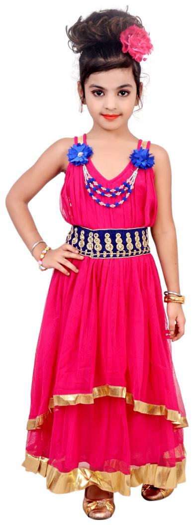 

KBKIDSWEAR Girl s Solid Design V-Neck Dress (9 - 10 Years)