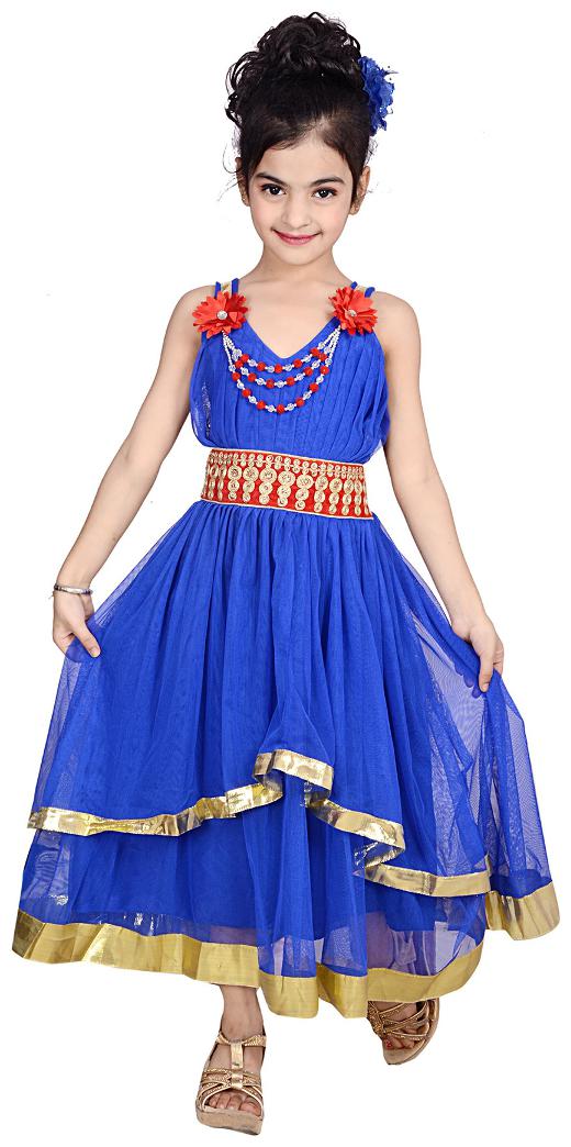 

KBKIDSWEAR Girl s Solid Design V-Neck Dress (4 - 5 Years)