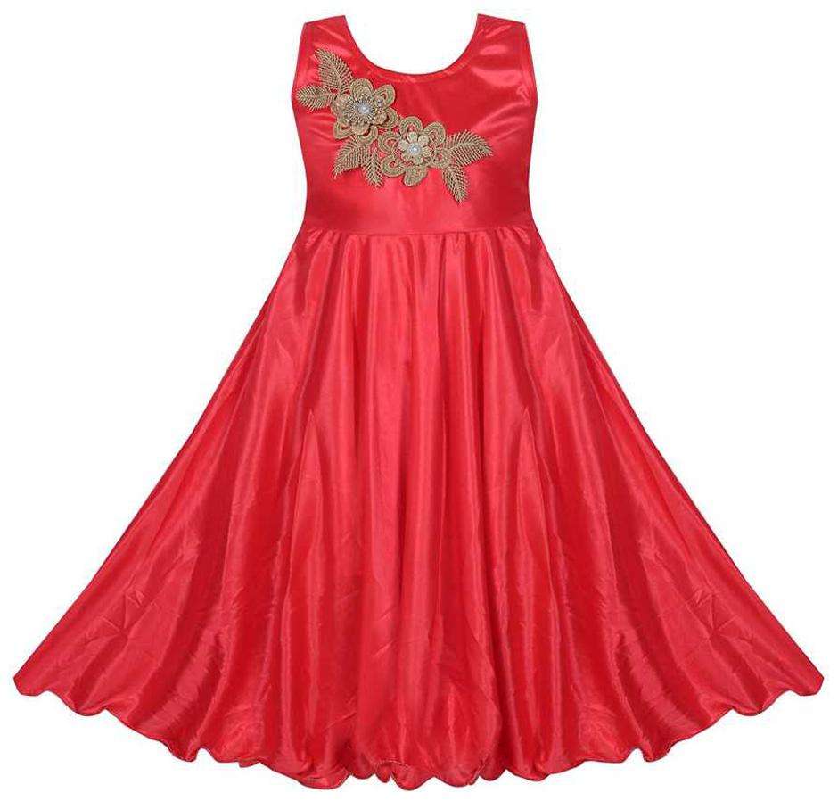 

KBKIDSWEAR Girl s Round Neck Party Wear gown