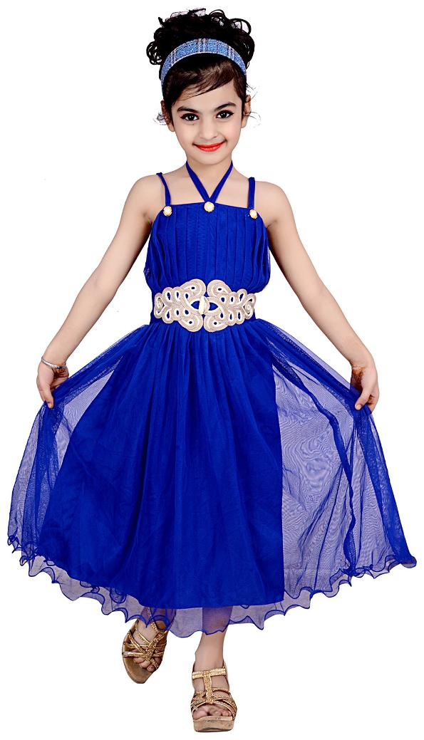 

KBKIDSWEAR Girl s Solid Design Fashion Neck Dress (3 - 4 Years)