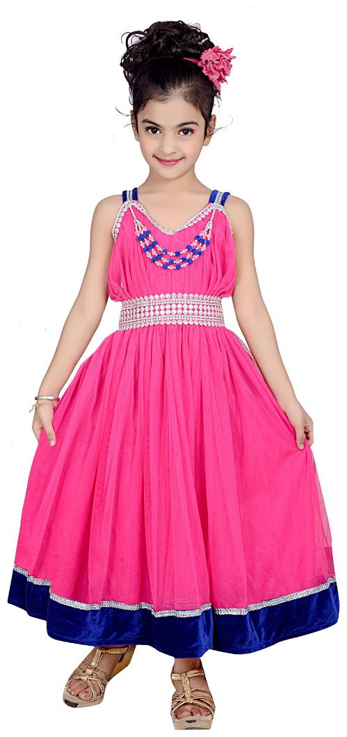 

KBKIDSWEAR Girl s Solid Design V-Neck Dress (7 - 8 Years)