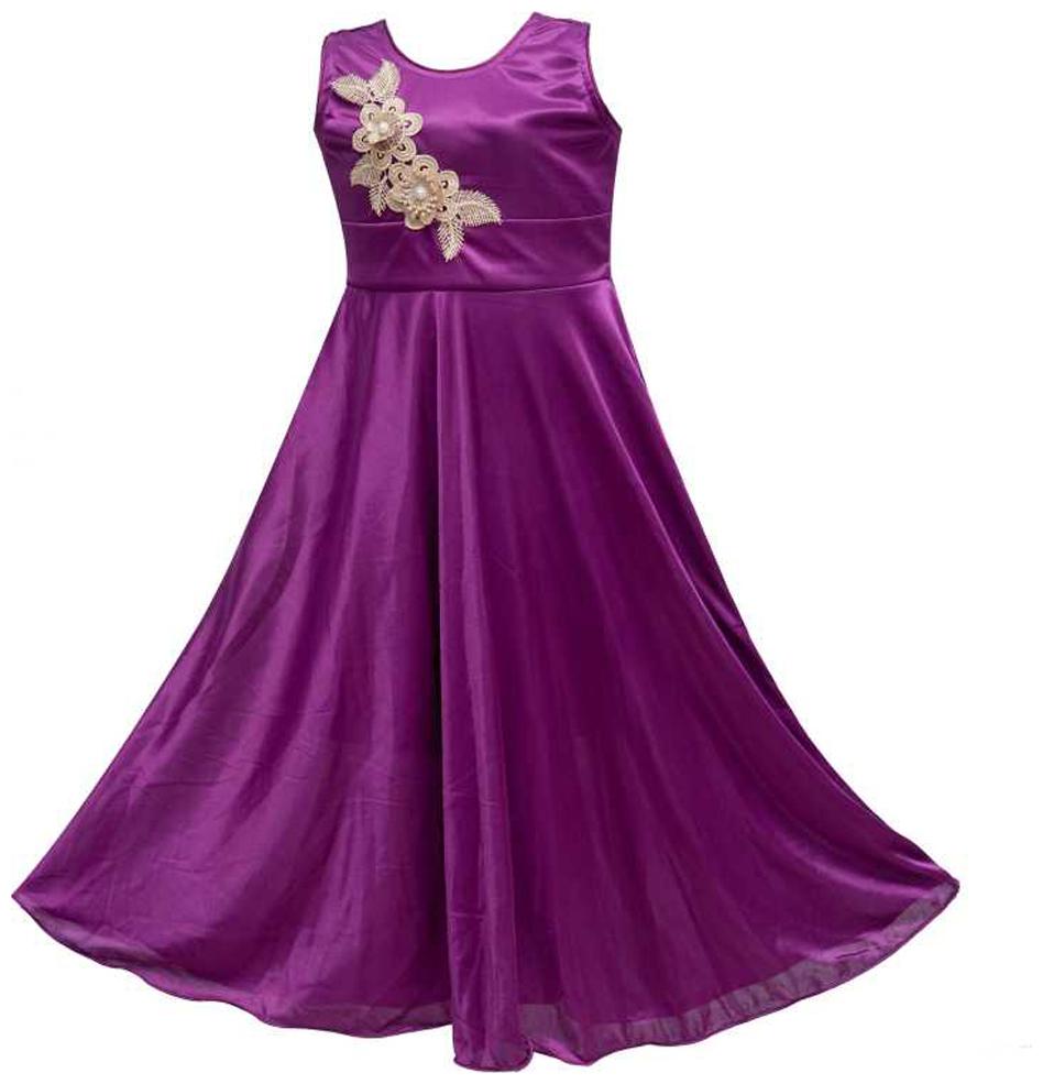 

KBKIDSWEAR Girl s Round Neck Party Wear gown