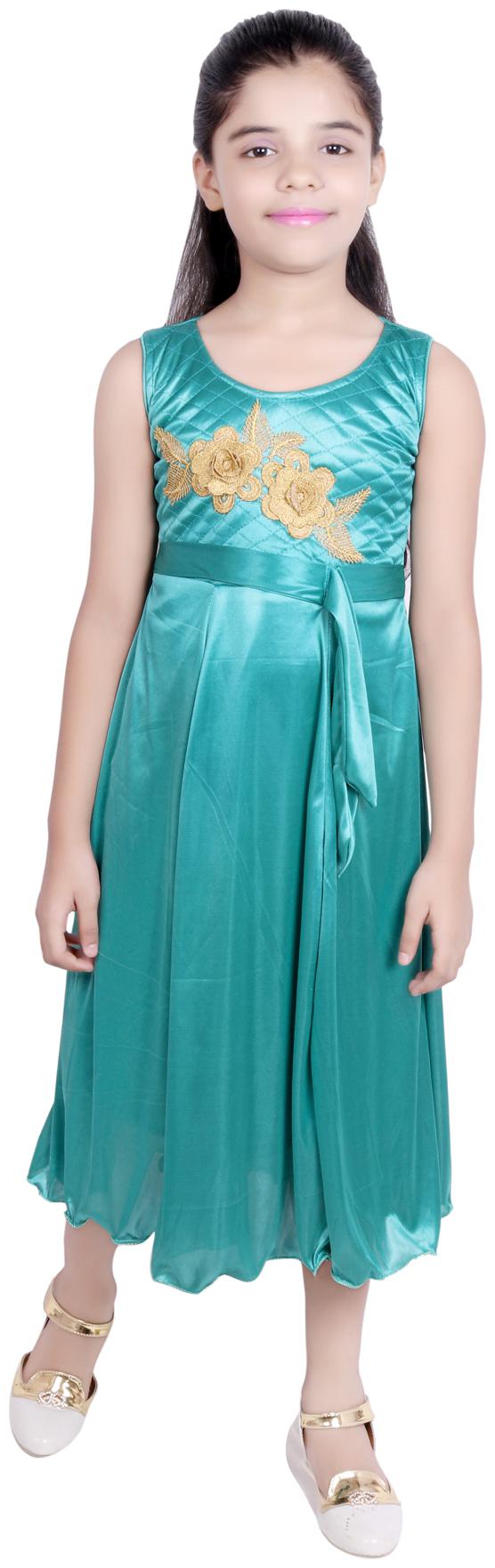 

KBKIDSWEAR Blue Net Sleeveless Above Knee Off Shoulder Frock ( Pack of 1 )