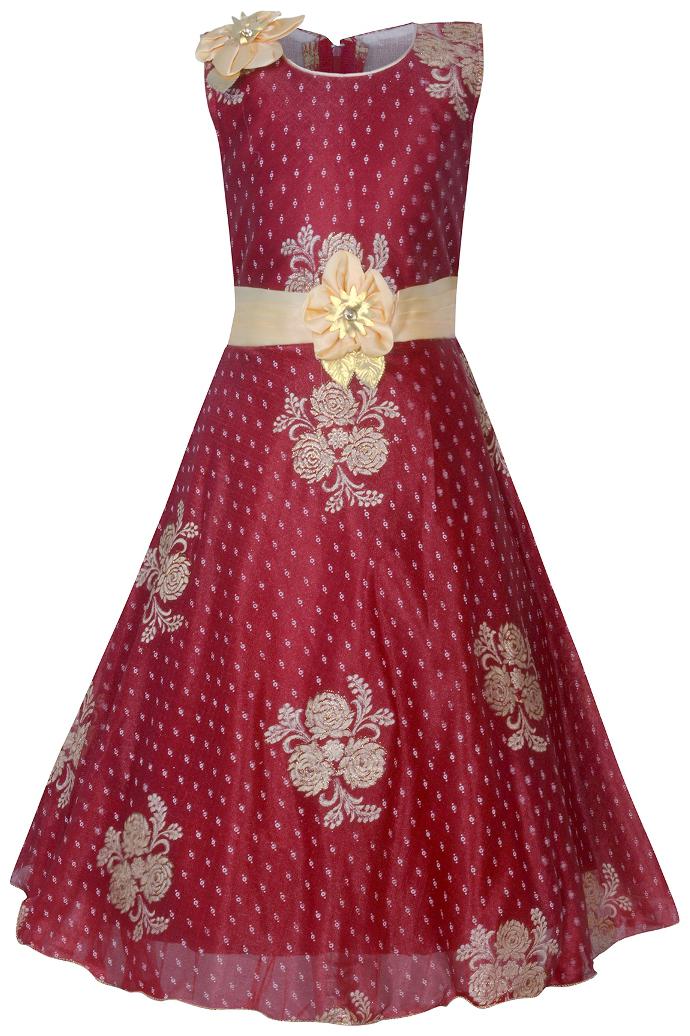 

KBKIDSWEAR Girl s Self Design Party Wear Premium Net Gown (6 - 7 Years)