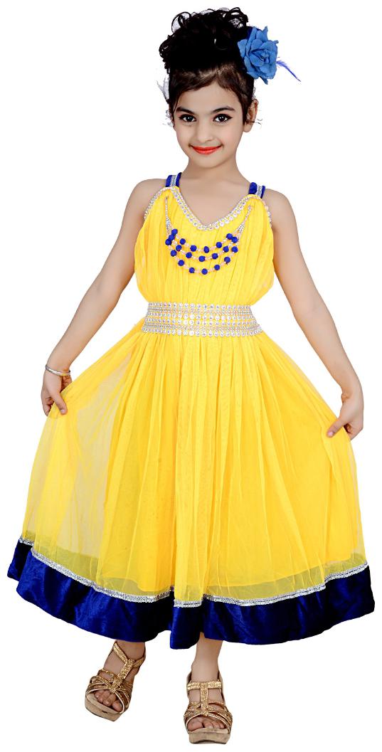 

KBKIDSWEAR Girl s Solid Design V-Neck Dress (6 - 7 Years)