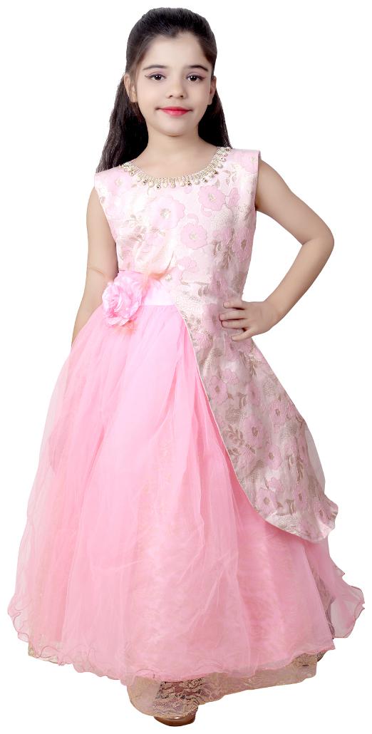 

KBKIDSWEAR Girl s Premium Net Maxi Length Party-Wear Sleeveless Gown (4-5 Years)