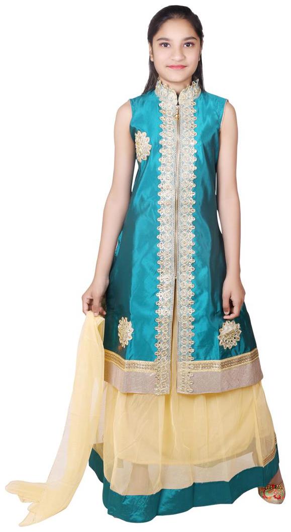 

KBKIDSWEAR Girl s Embroidered Lehanga Choli and Dupatta Set (8 - 9 Years)