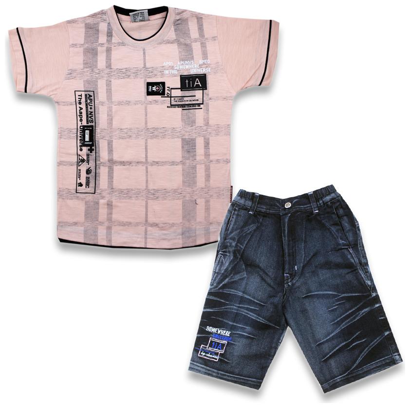 

KID S CARE Cotton Printed Top Bottom Set - Pink Blue