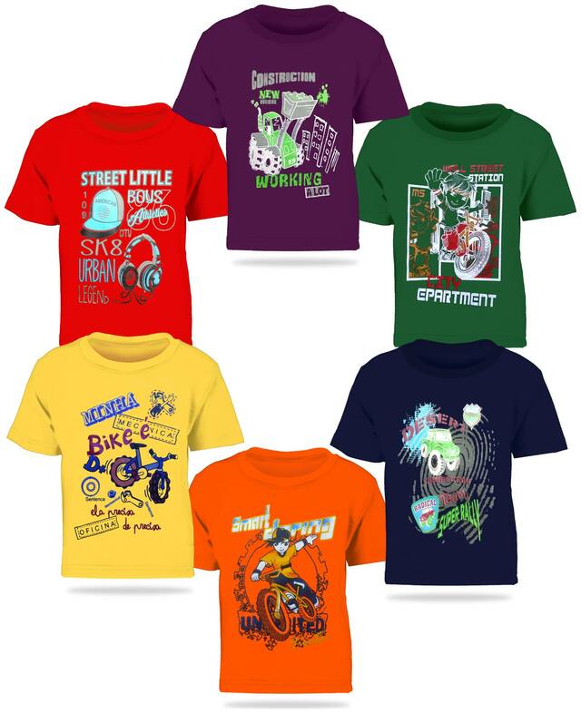 Kiddeo Boy Cotton Printed T-shirt - Multi