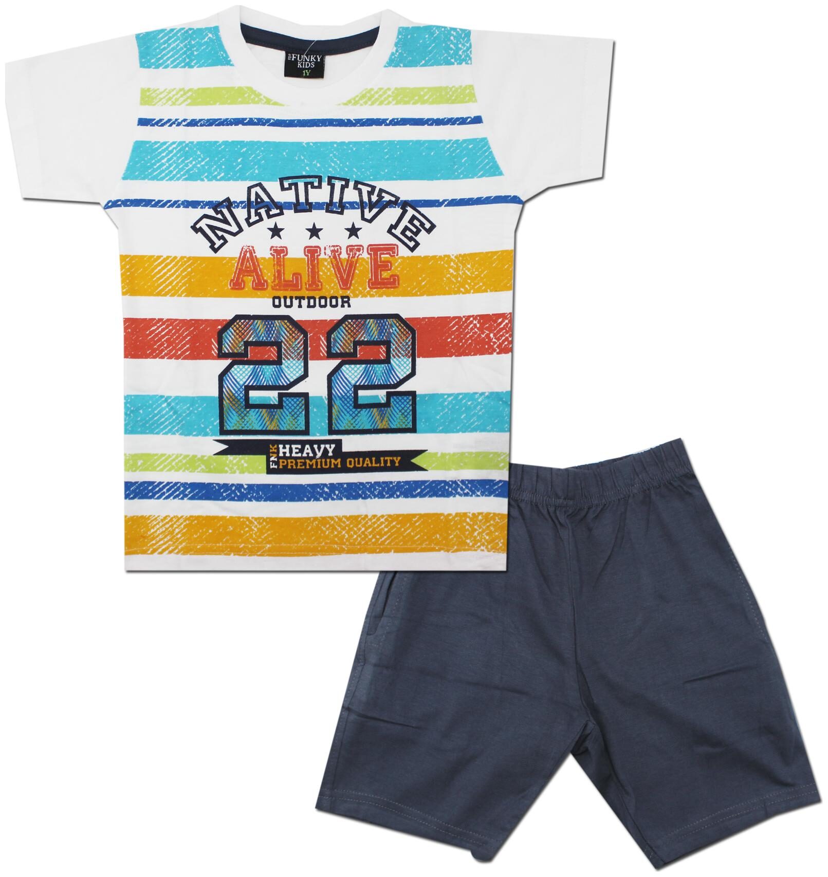

KID S CARE Cotton Printed Top Bottom Set - White Blue