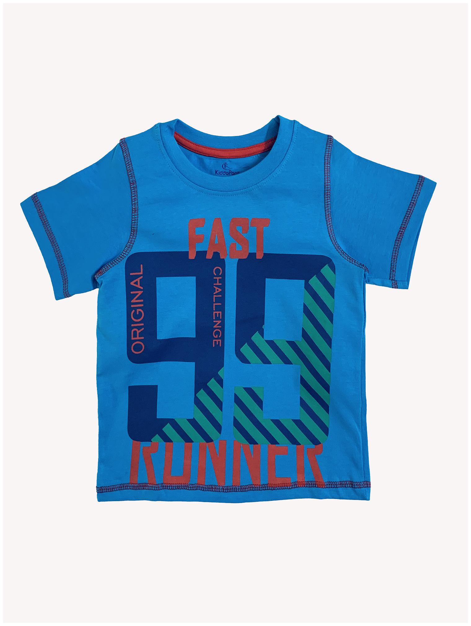 

KiddoPanti Boy Cotton Printed T-shirt - Blue