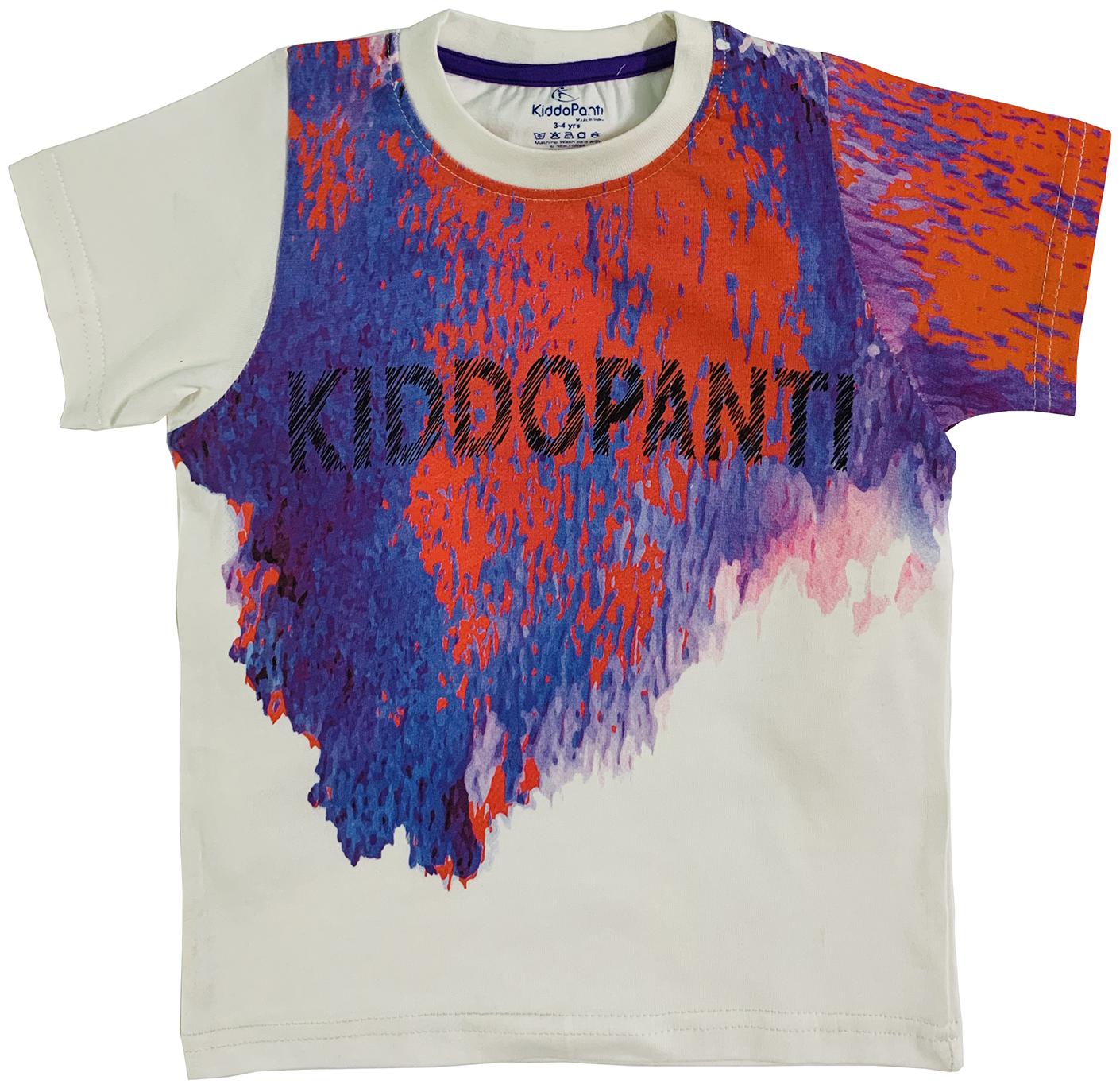 

KiddoPanti Boy Cotton Printed T-shirt - White