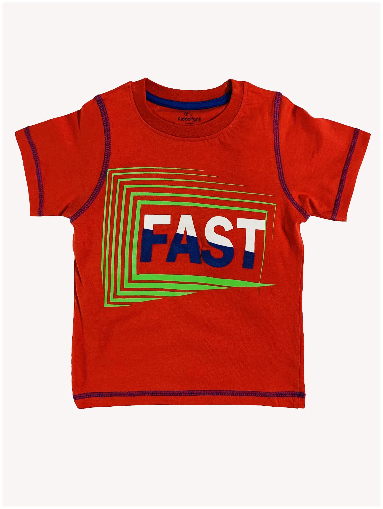 

KiddoPanti Boy Cotton Printed T-shirt - Red