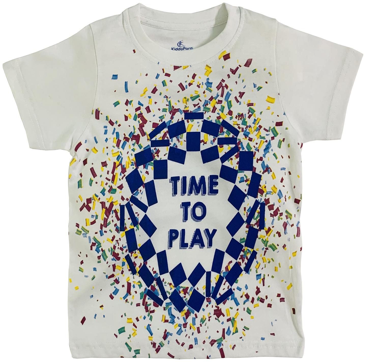 

KiddoPanti Boy Cotton Printed T-shirt - White