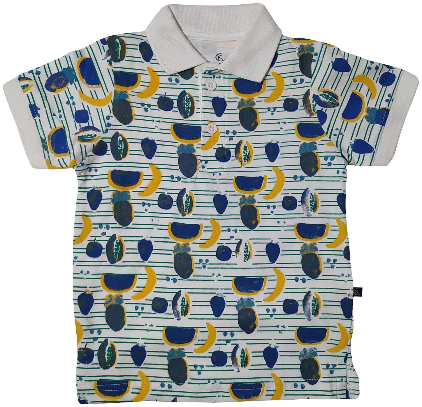 

KiddoPanti Boy Cotton Printed T-shirt - White