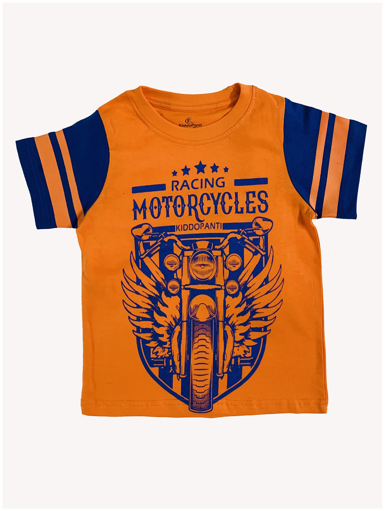 

KiddoPanti Boy Cotton Printed T-shirt - Orange