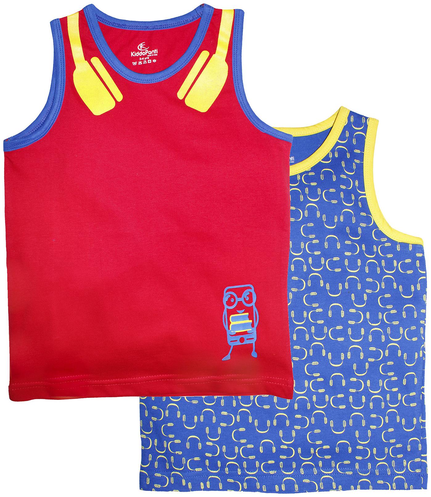 

KiddoPanti Boy Cotton Printed T-shirt - Red Blue