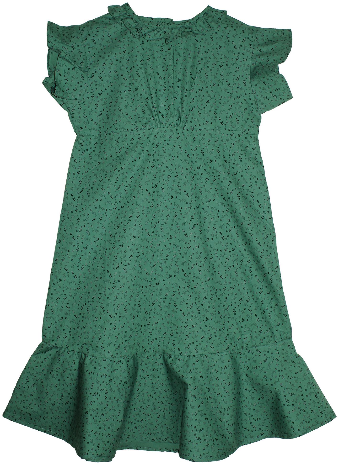 

KiddoPanti Green Cotton Short Sleeves Knee Length Winter Frock ( Pack of 1 )