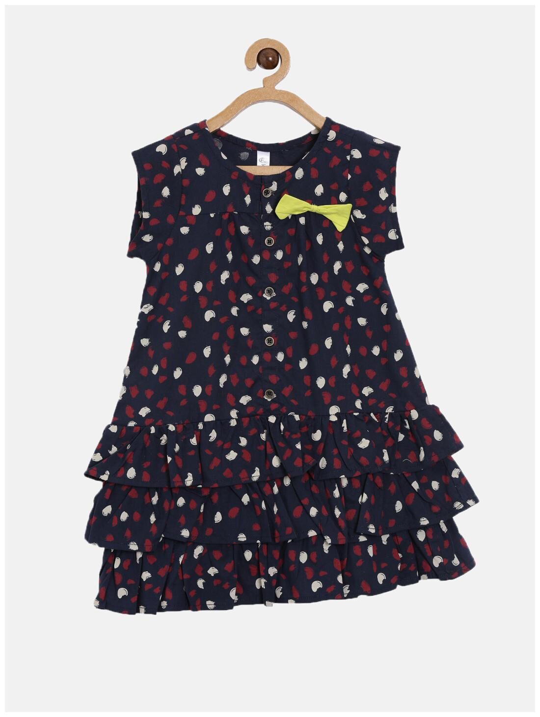 

KiddoPanti Blue Cotton Short Sleeves Knee Length Winter Frock ( Pack of 1 )