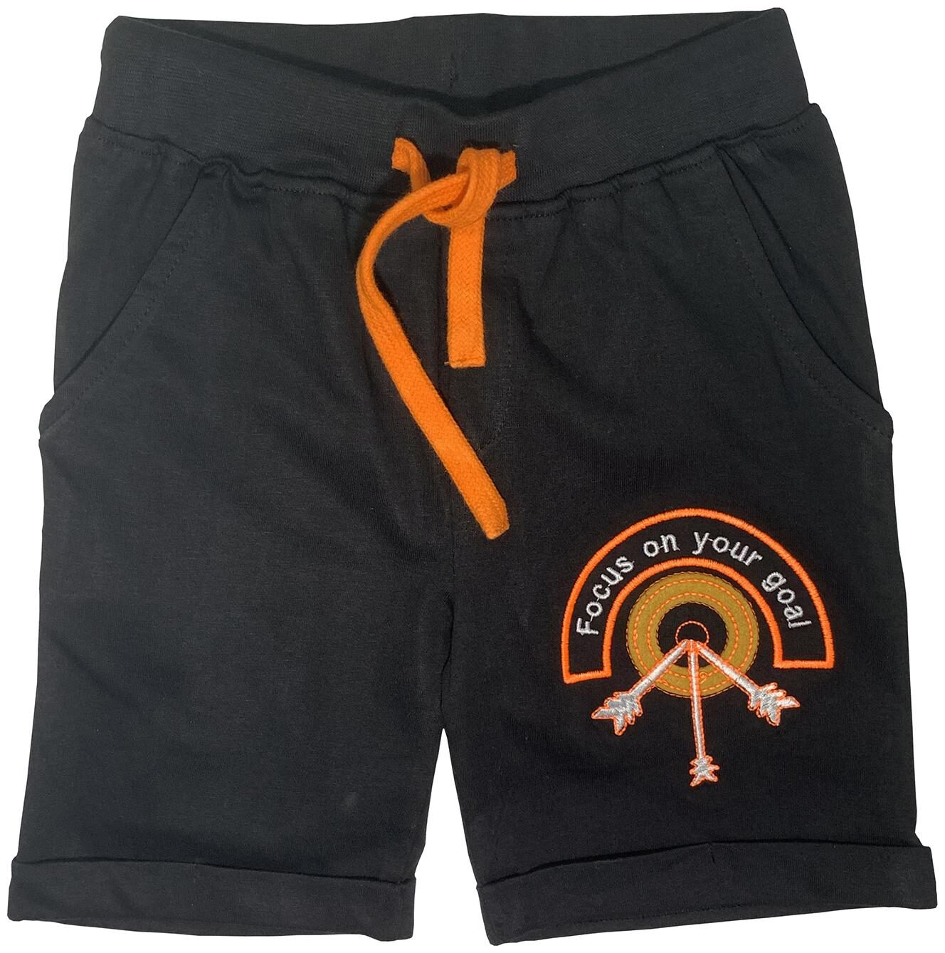 

KiddoPanti Cotton Black Printed Shorts For Boy