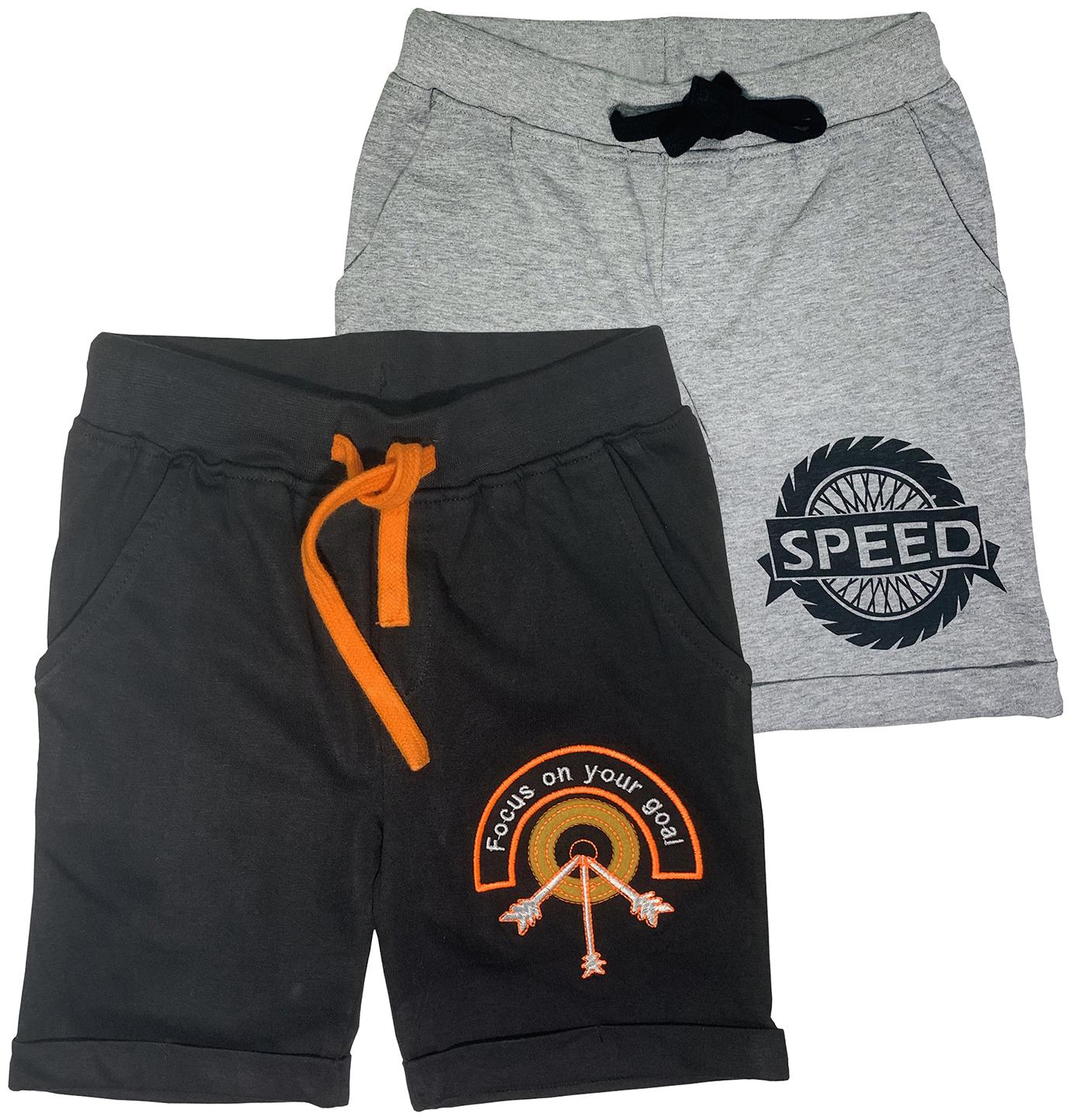 

KiddoPanti Cotton Grey Black Printed Shorts For Boy