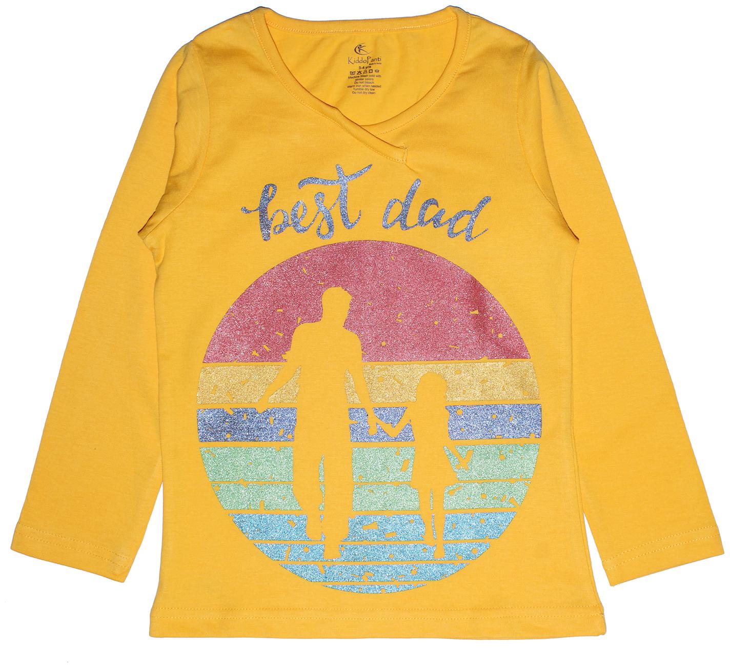 

KiddoPanti Girl Cotton Printed T shirt - Yellow