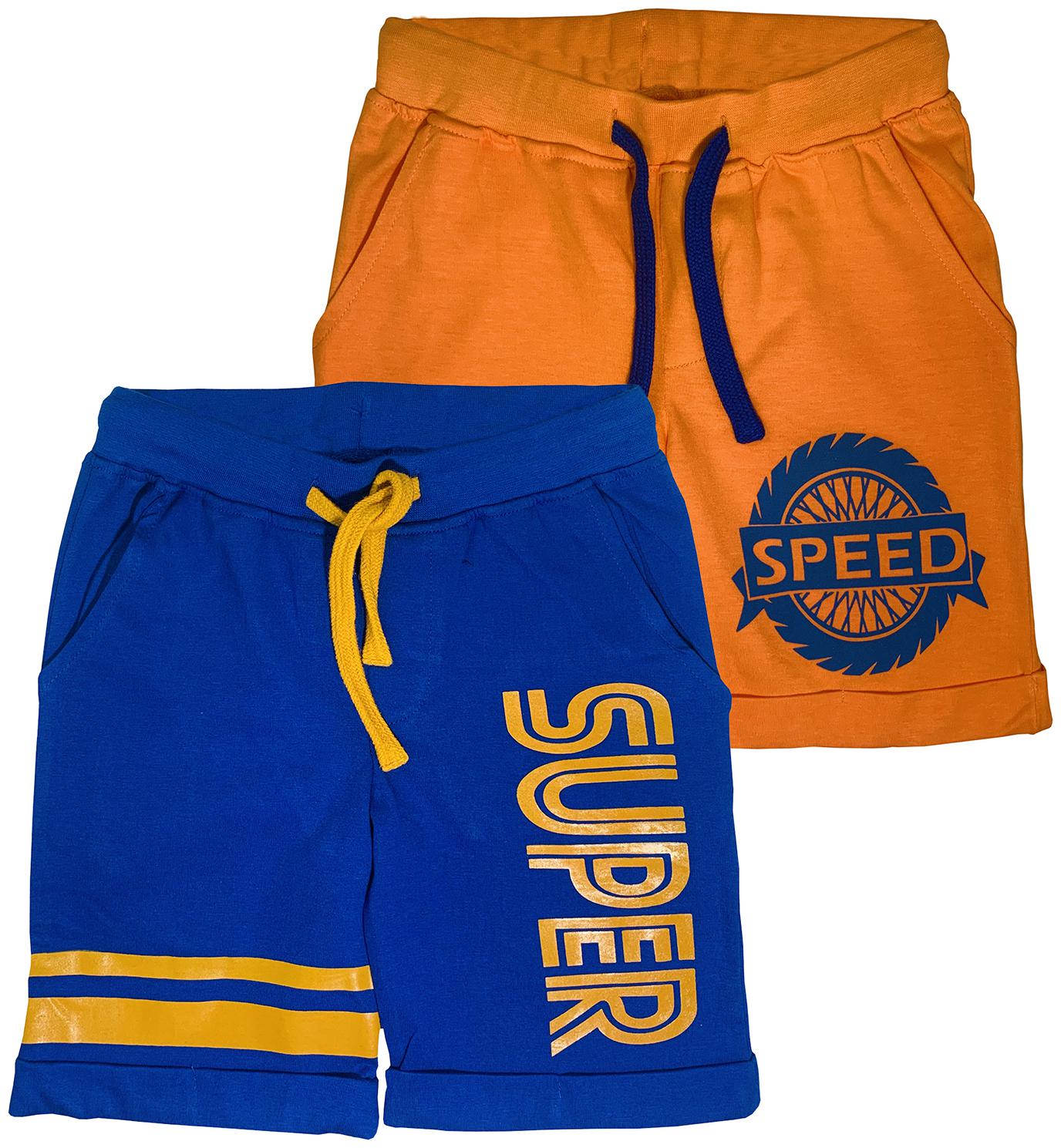 

KiddoPanti Cotton Orange Blue Printed Shorts For Boy