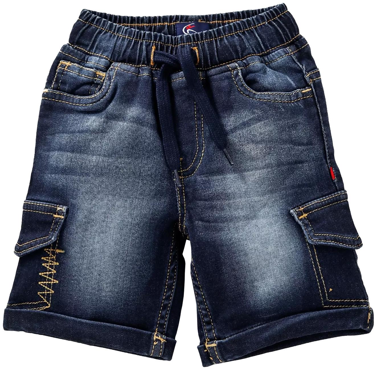 

KiddoPanti Denim Cargo shorts For Boys with Embroidery (Blue)