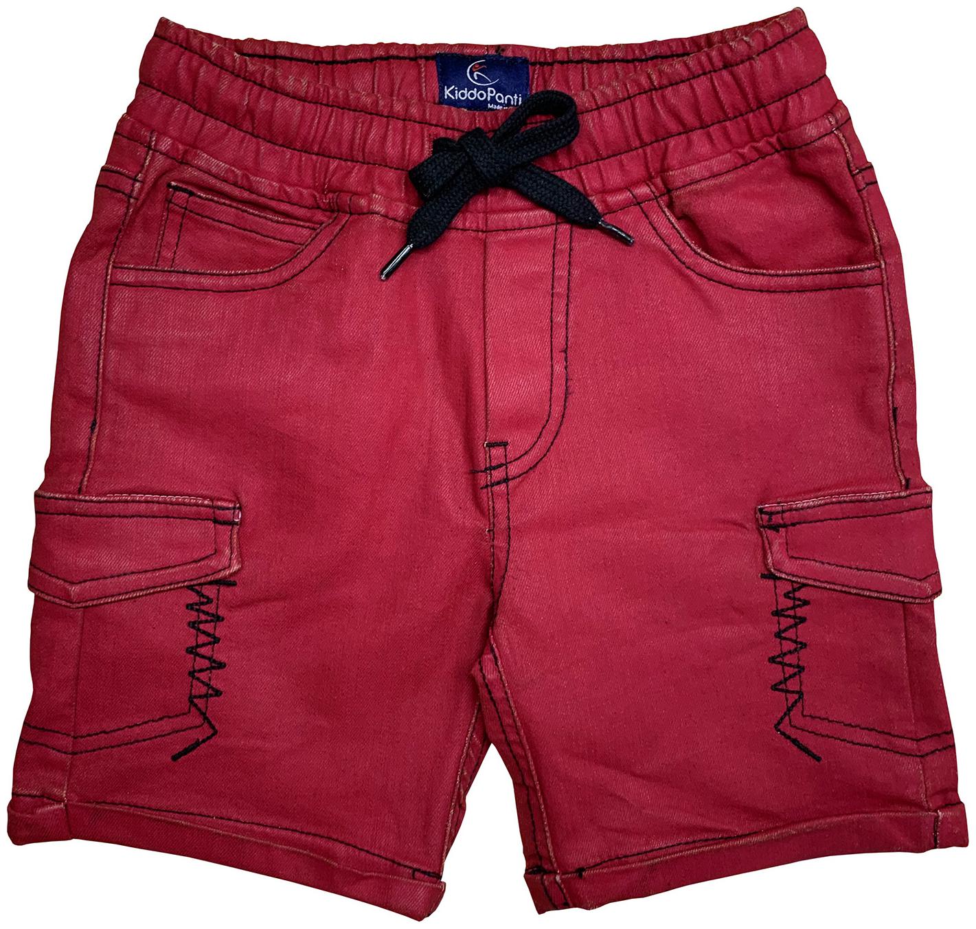 

KiddoPanti Denim Red Solid Shorts For Boy